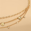 Flat Round & Heart Alloy Crystal Rhinestone Charm 3 Layer Waist Belly Chains for Women FS-WG368BF-01-4