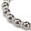 Synthetic Hematite Stretch Bracelet Rhinestone Beaded BJEW-JB08335-02-4