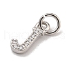 Initial Letter Brass with Cubic Zirconia Charms KK-Q814-26J-P-2