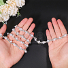 Globleland 1 Yard Brass Crystal Rhinestone Cup Chain with Imitation Pearl OCOR-GL0001-08B-5