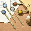 Flower Natural Gemstone Bookmarks AJEW-JK00282-S-1