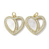 Brass Micro Pave Cubic Zirconia Pendants KK-G485-34E-G-1
