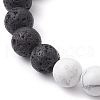 Halloween Natural Howlite and Lava Rock Beaded Stretch Bracelets BJEW-TA00473-4