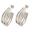 Tarnish Resistant Letter C 202 Stainless Steel Multi Layered Stud Earrings EJEW-H003-14P-1