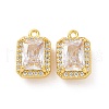 Brass Pendants with Clear Glass KK-E068-VF214-2
