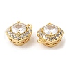Brass and Clear Cubic Zirconia Pendants ZIRC-Q202-15G-2