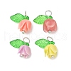 4Pcs Flower Shape Synthetic Shell Pendants PALLOY-JF03863-1