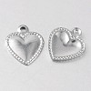 Tarnish Resistant Heart 316 Surgical Stainless Steel Filigree Charms STAS-M258-10-2