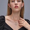 Snowflake Alloy Crystal Rhinestone Pendant Necklaces & Stud Earrings Sets FS-WGBFA9B-01-2