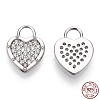 Rhodium Plated 925 Sterling Silver Micro Pave Cubic Zirconia Charms STER-T004-66P-3