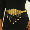 Luxurious Elegant Zinc Alloy & Brass Material Floral Tassel Coin Pendant Waist Chains for Women WN1140-1