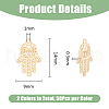 DICOSMETIC 100Pcs 2 Metal Colors Long-Lasting Plated Brass Filigree Charm KK-DC0004-11-2