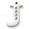 Tarnish Resistant 304 Stainless Steel Letter Pendant Rhinestone Settings STAS-J028-01J-1