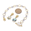 6Pcs Cat & Planet Alloy Enamel Knitting Row Counter Chains & Locking Stitch Markers Kits HJEW-JM01334-2