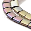 Electroplated Frosted Non-magnetic Synthetic Hematite Beads Strands G-G089-B01-17-3