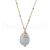 Natural Quartz with Brass Pendants Necklaces NJEW-JN04679-03-1