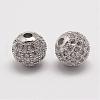 Brass Micro Pave Cubic Zirconia Beads ZIRC-E110-05P-1