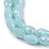 Opaque Solid Color Electroplate Glass Beads Strands EGLA-N013-P4mm-B11-3