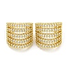Brass Micro Pave Cubic Zirconia Cuff Earrings EJEW-C104-067G-1