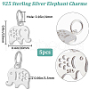 Beebeecraft 5Pcs 925 Sterling Silver Pendants STER-BBC0002-20-2