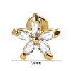 304 Stainless Steel Micro Pave Clear Cubic Zirconia Cartilage Earrings WG369ED-34-1