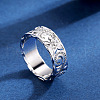 Sculptured Vine Pattern Brass Finger Rings for Women FS-WGD177A-03-3