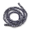 Faceted Rondelle Transparent Painted Glass Beads Strands DGLA-J001-C07-4mm-2