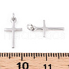 Rhodium Plated 925 Sterling Silver Religion Cross with 925 Stamp & Jump Rings STER-T007-51P-3
