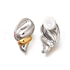 304 Stainless Steel Two Tone Stud Earrings EJEW-G422-04GP-03-2