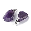 Natural Amethyst Faceted Nuggets Pendants G-B139-01P-01-2