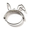Rabbit Rotatable Alloy Swivel Open Back Bezel Pendants PALLOY-I223-19P-1