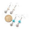 2Pair 2 Style Natural & Synthetic Mixed Stone with Yin Yang Long Dangle Earrings EJEW-JE04962-6