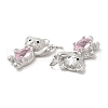 Brass & Glass & Cubic Zirconia Pendants KK-G468-64P-2