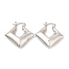 Rack Plating Brass Rhombus Hoop Earrings for Women EJEW-G342-01P-1