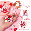  180Pcs 13 Styles Valentine's Day Spray Painted Natural Wood Beads WOOD-TA0002-01-5