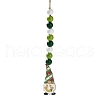 Saint Patrick's Day Wood Gnome Pendant Decoration HJEW-G023-01A-1