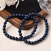 Natural Lapis Lazuli Beaded Stretch Bracelets X-BJEW-F202-04-3
