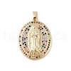 Brass Cubic Zirconia Pendants KK-Z050-29G-02-1