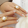 304 Stainless Steel & Imitation Pearl Finger Rings FS-WG0396A-01-1