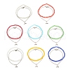 2Pcs 2 Style 304 Stainless Steel Whale Tail Charm Anklets Set AJEW-AN00491-1
