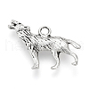 Tibetan Style Alloy Howling Wolf Pendants TIBEP-Q076-039AS-RS-2