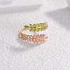 304 Stainless Steel Enamel Open Cuff Rings for Women FS-WGB77CA-04-1