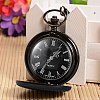 Openable Flat Round Alloy Pendant Pocket Watches WACH-D046-2