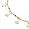 Summer Beach 304 Stainless Steel Shell Shaped Charm Anklets for Women AJEW-AN00658-4