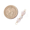 Natural Rose Quartz Chip & Natural Cultured Freshwater Pearl Rice Beaded Connector Charms PALLOY-JF03707-11-2