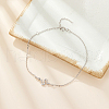 Anti-Tarnish Rhodium Plated 925 Sterling Silver Micro Pave Cubic Zirconia Link Bracelets ZA1067-1-3