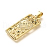 Rack Plating Brass Micro Pave Cubic Zirconia Pendants KK-L226-030G-02-2