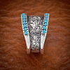 Retro Alloy & Turquoise Finger Rings FS-WG1E1DC-02-4