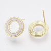 Brass Stud Earring Findings X-KK-T054-44G-NF-2