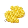 Glass Seed Beaded Dollar Pendants PALLOY-MZ00475-4